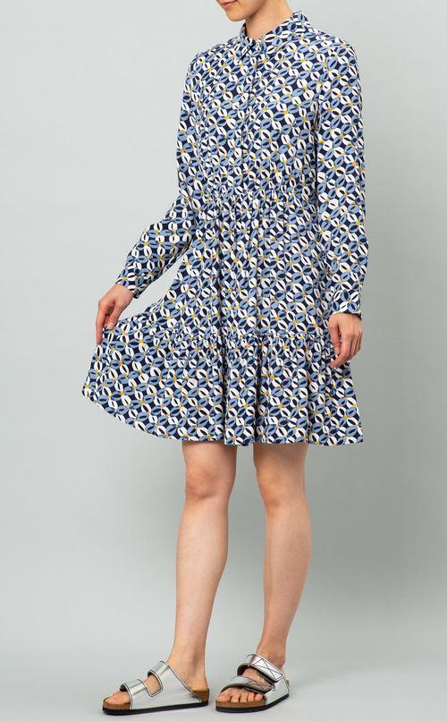 ジオメトリックシャツワンピース