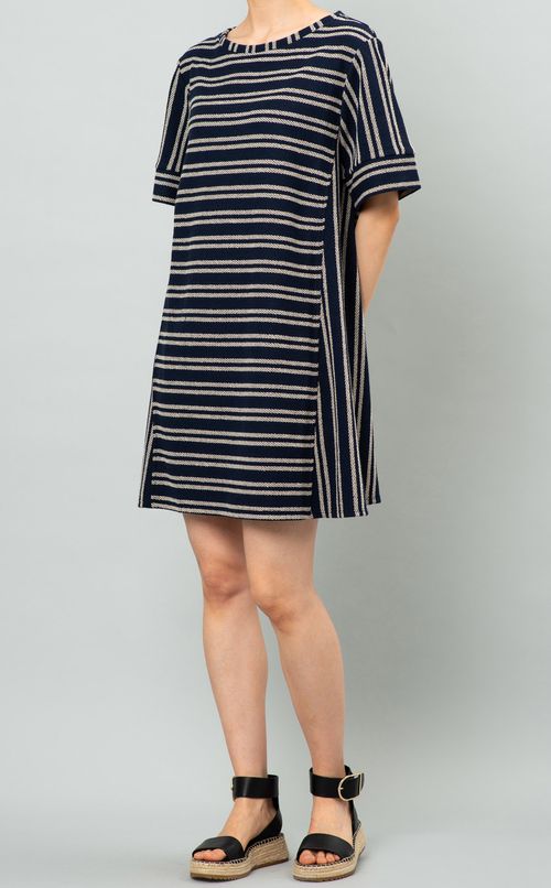 ボーダージャージーワンピース