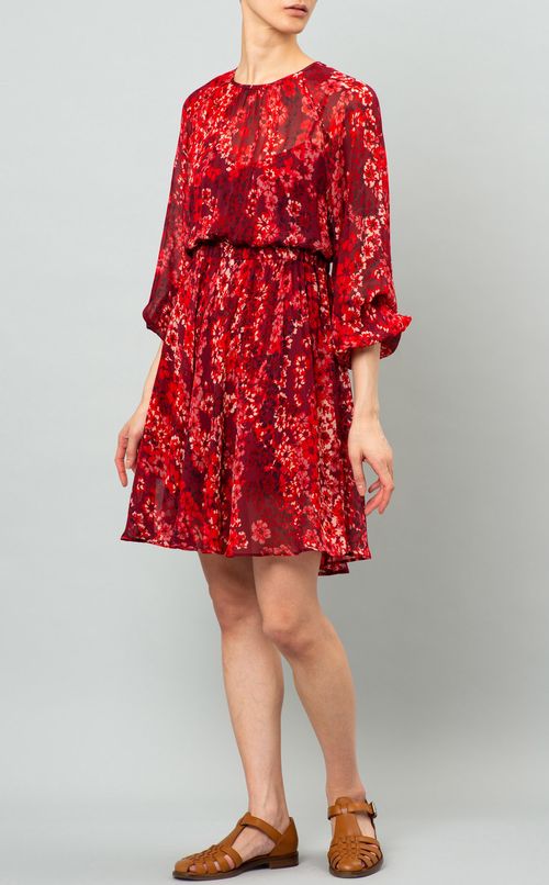 フラワープリントジョーゼットワンピース