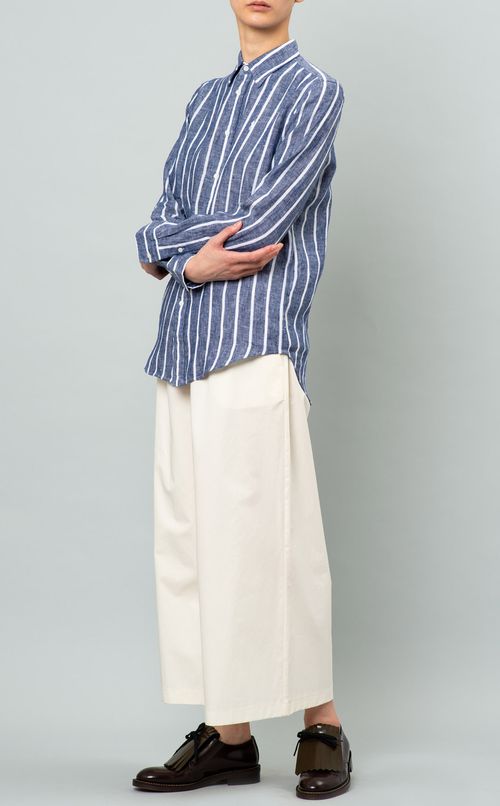 リネンストライプシャツ