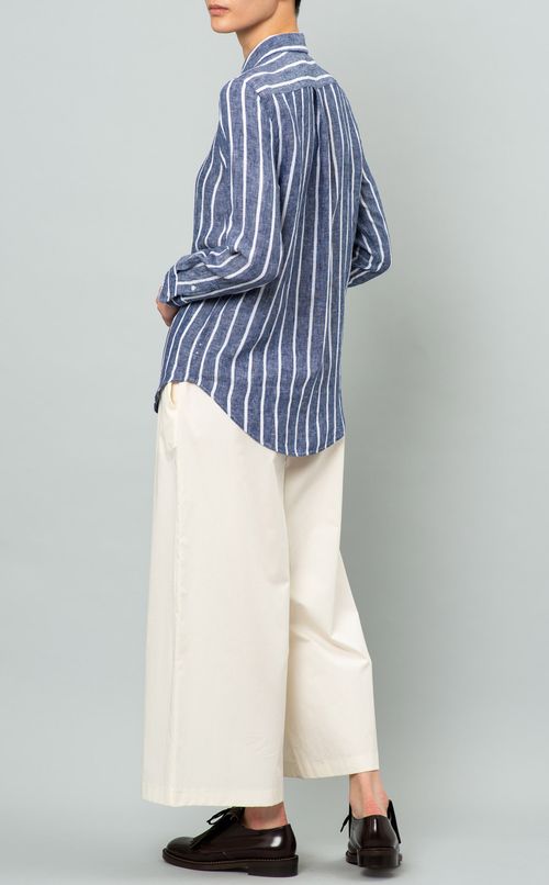 リネンストライプシャツ