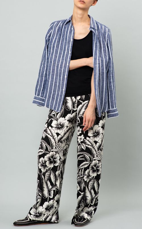 リネンストライプシャツ