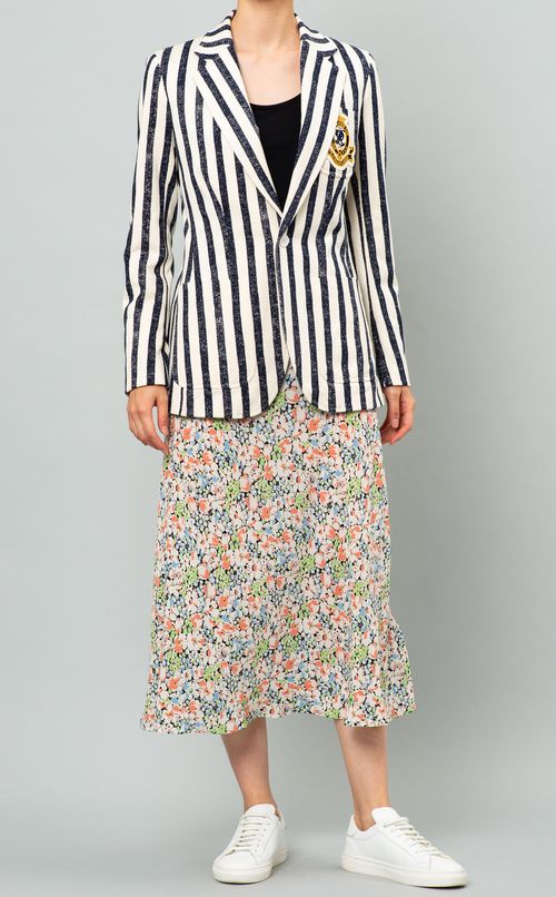 フラワープリントクレープスカート