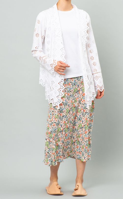 フラワープリントクレープスカート