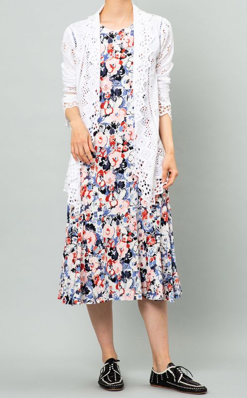 フラワーリネンジャージーワンピース