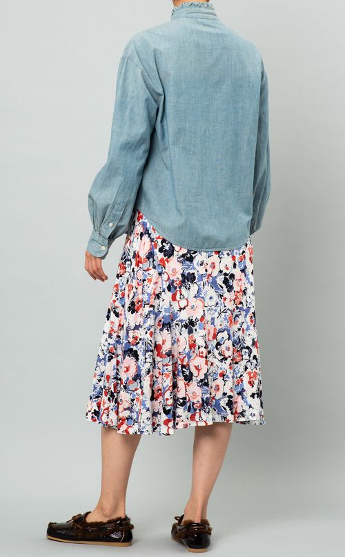 ボウタイ付シャンブレーブラウス