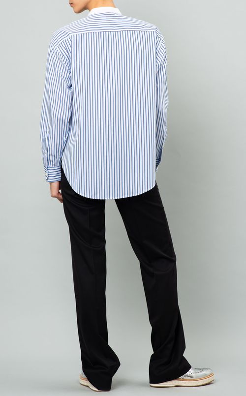 コットンストライプドレスシャツ