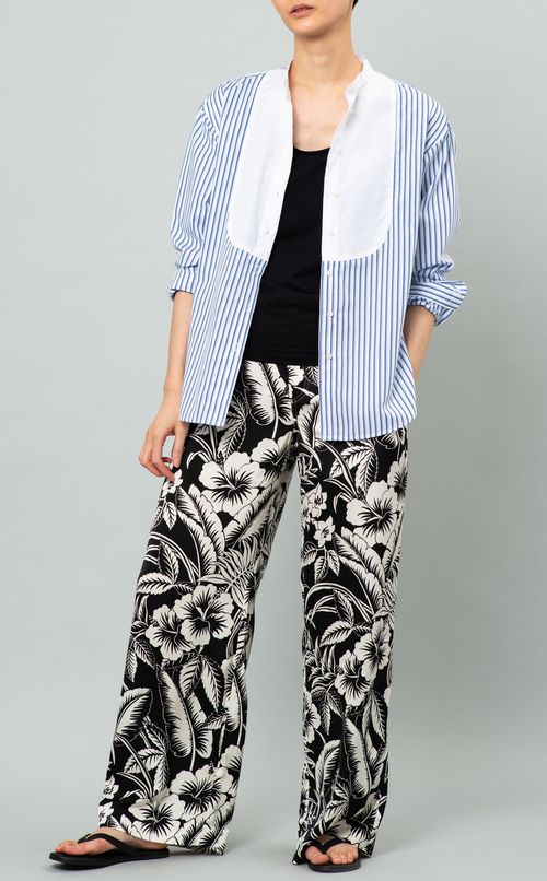 コットンストライプドレスシャツ