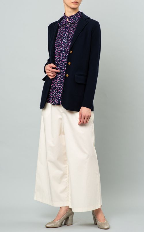 フラワープリントボウタイブラウス