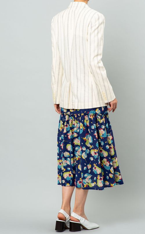 リネンストライプテーラードジャケット