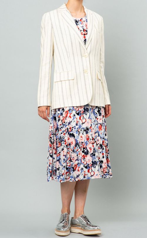 リネンストライプテーラードジャケット