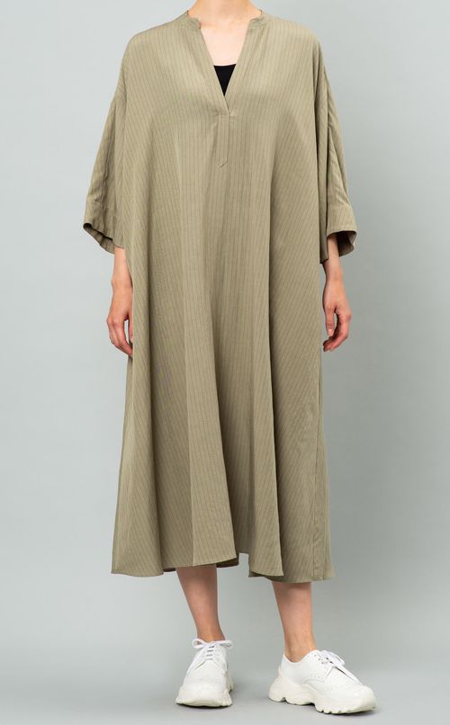 ストライプボリュームドレスワンピース