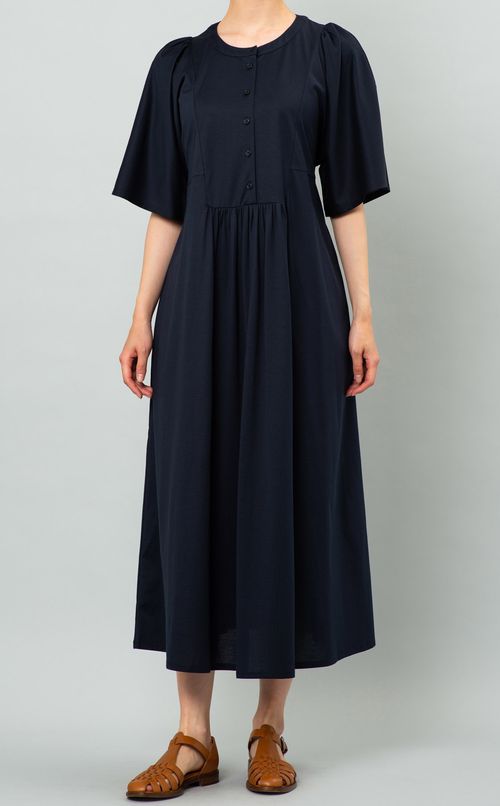 コットンジャージーギャザーワンピース