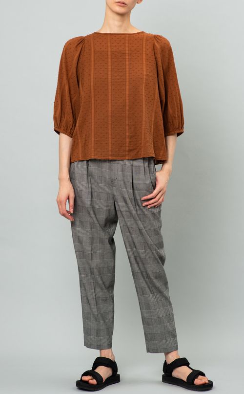 パフスリーブドットブラウス