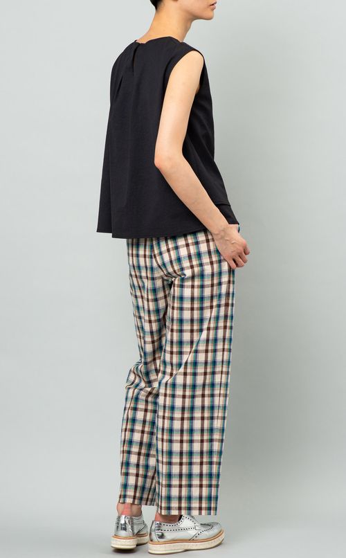 ストレートチェックパンツ