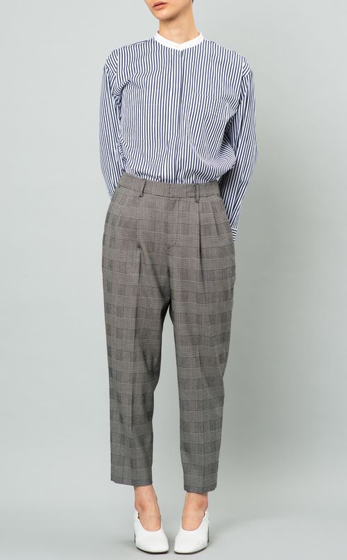 ウールサキソニーテーパードパンツ