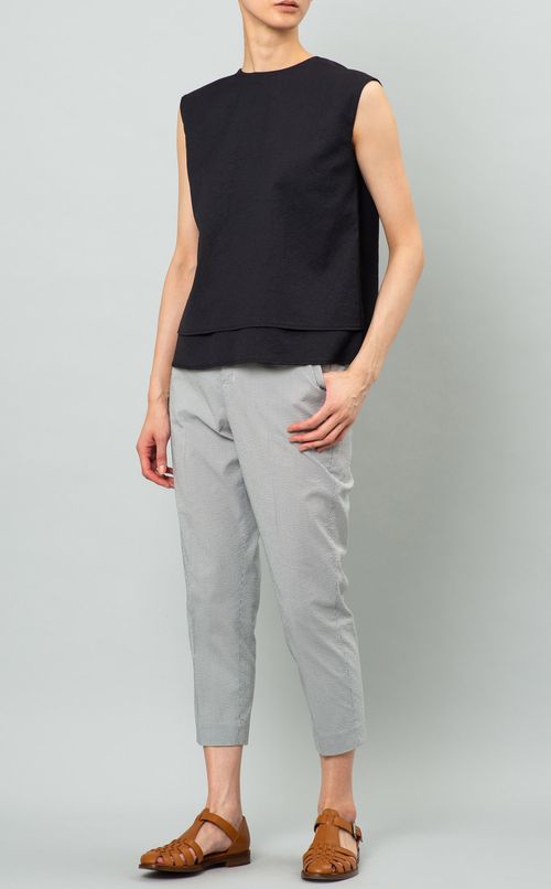 サッカーストライプテーパードパンツ