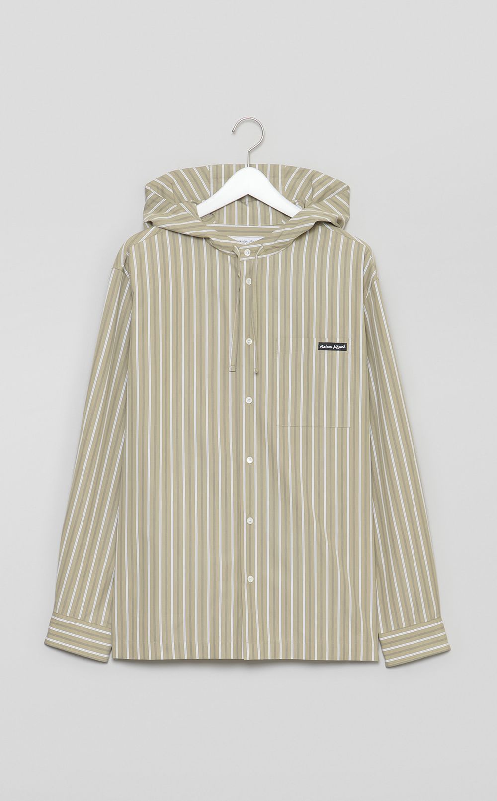 ストライプフーディシャツ