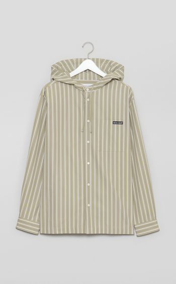 ストライプフーディシャツ