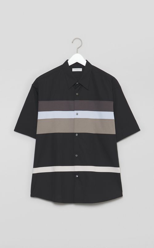 パッチワークボーダーシャツ