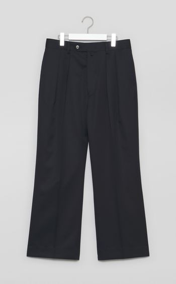 ウールギャバジン2タックワイドパンツ