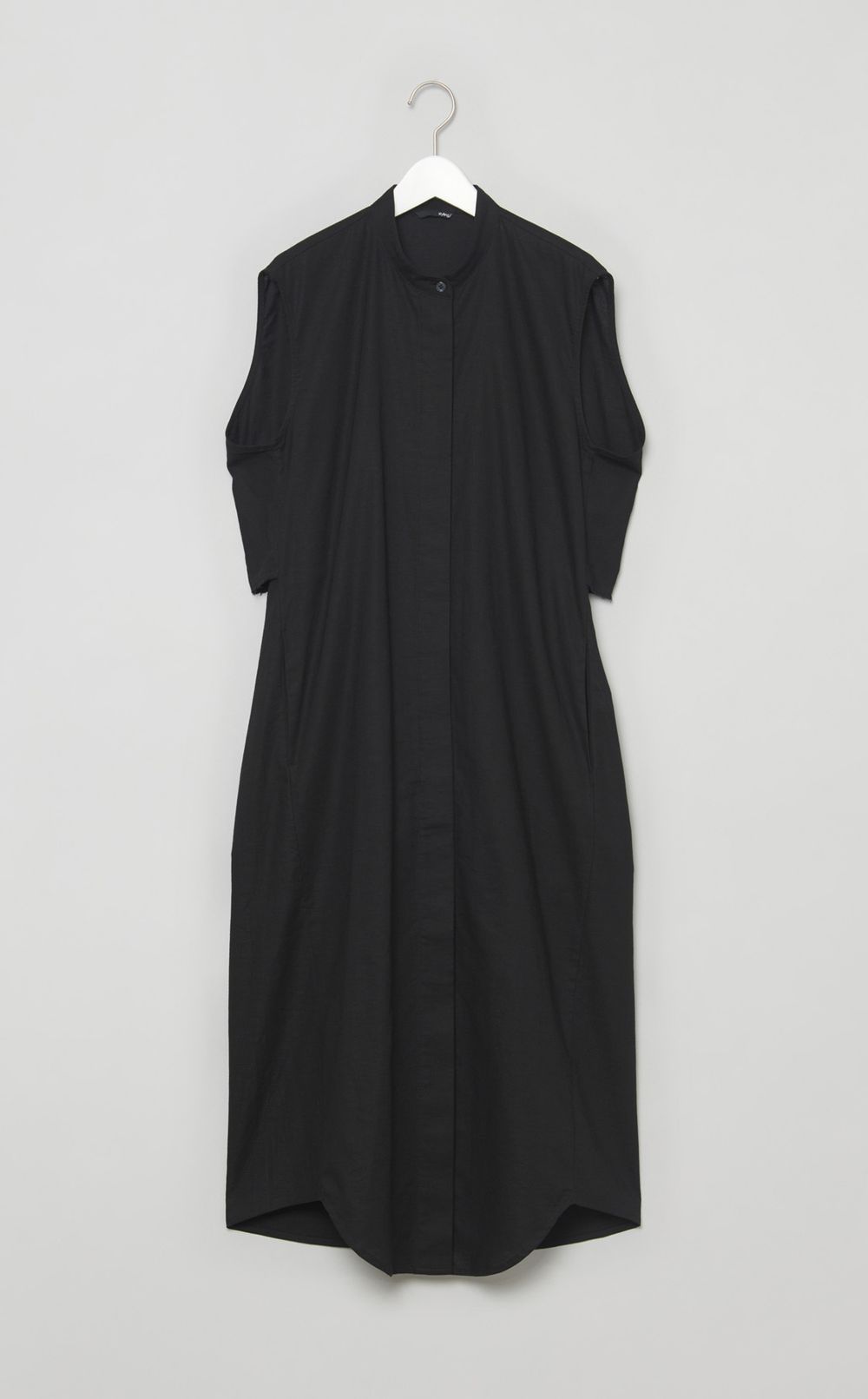 オープンバックリネンシャツワンピース