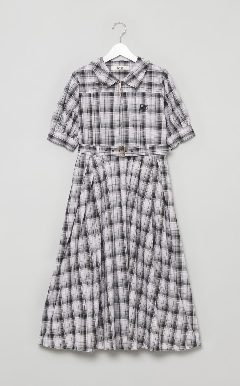 フラットカラーシャツワンピース