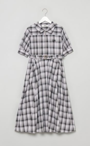 フラットカラーシャツワンピース