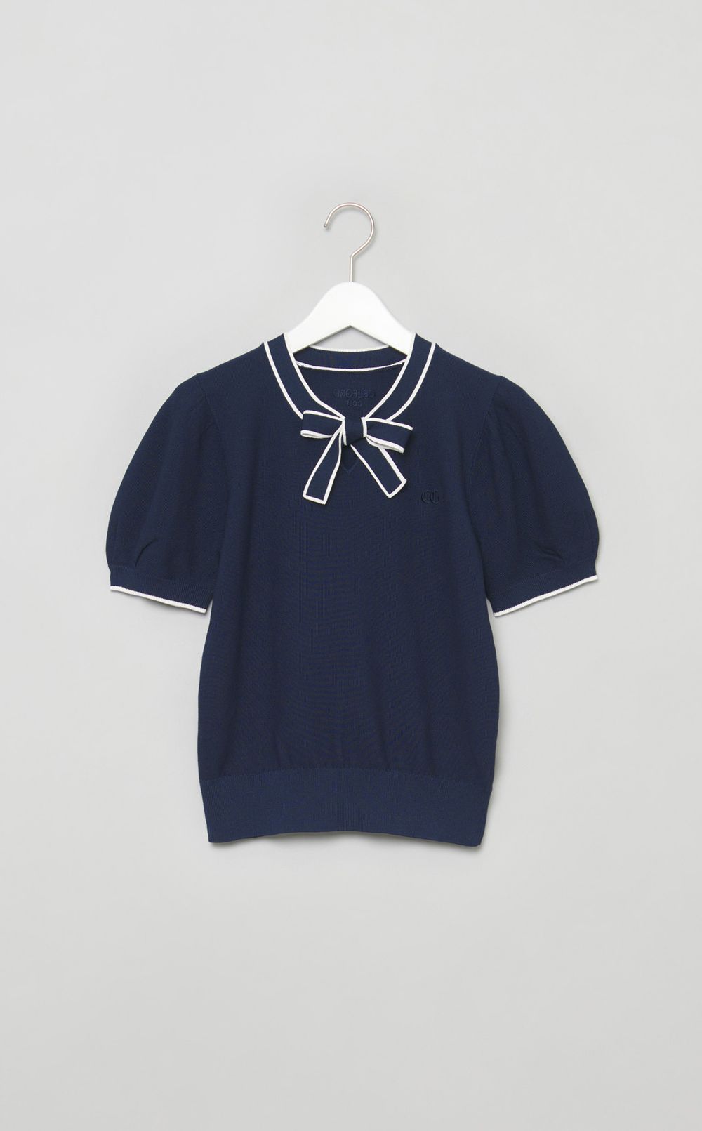 【手洗い可】ボウタイニットプルオーバー