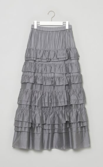 シアーフリルティアードスカート