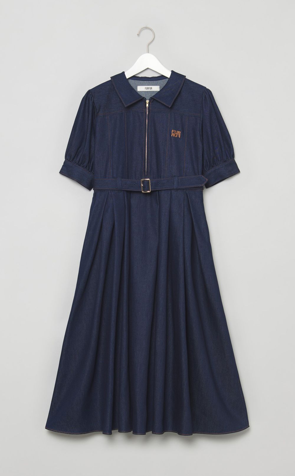 フラットカラーシャツワンピース