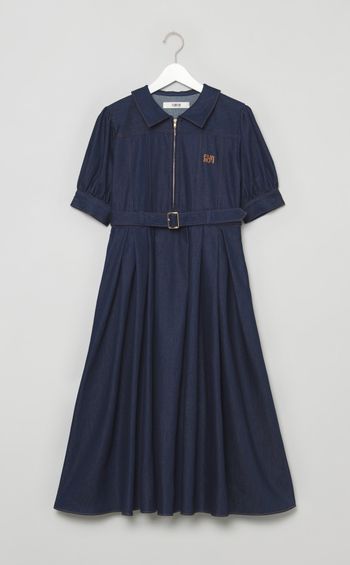 フラットカラーシャツワンピース