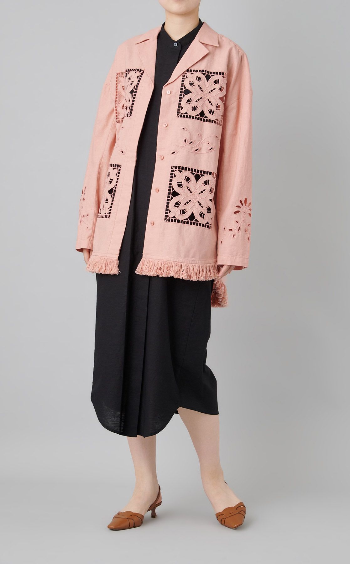 styling/ エンブロイダリーオーバーシャツジャケット 新品 styling/｜エンブロイダリーシャツジャケット