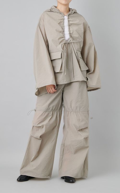 ウォッシャブルギャザーフーディ