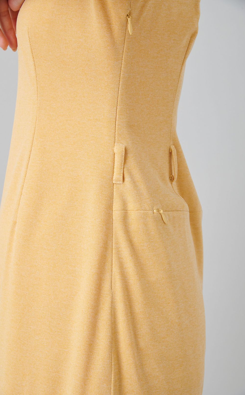 【手洗い可】プリーツマーメイドポロワンピース