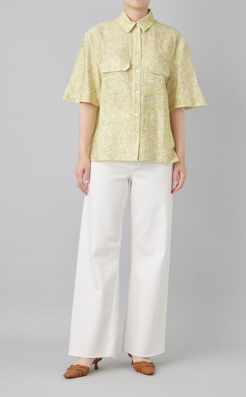 フラワープリントボキシーシャツ