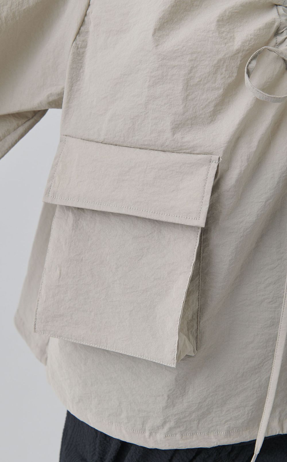 ウォッシャブルギャザーフーディ