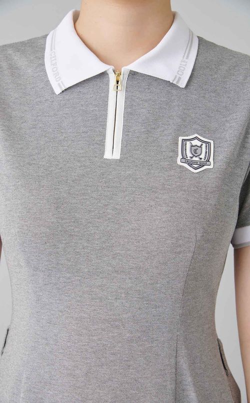 【手洗い可】プリーツマーメイドポロワンピース