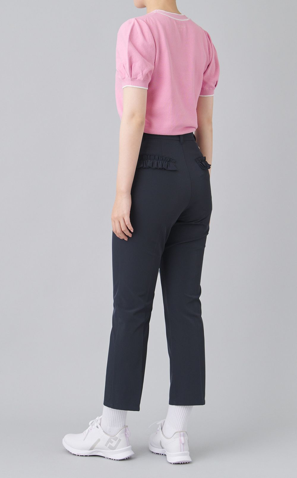 【手洗い可】フリルポケットストレッチパンツ