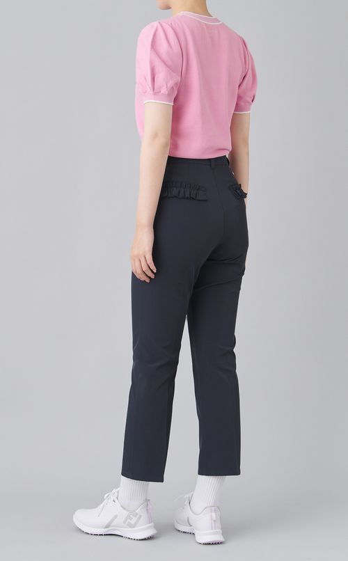 【手洗い可】フリルポケットストレッチパンツ