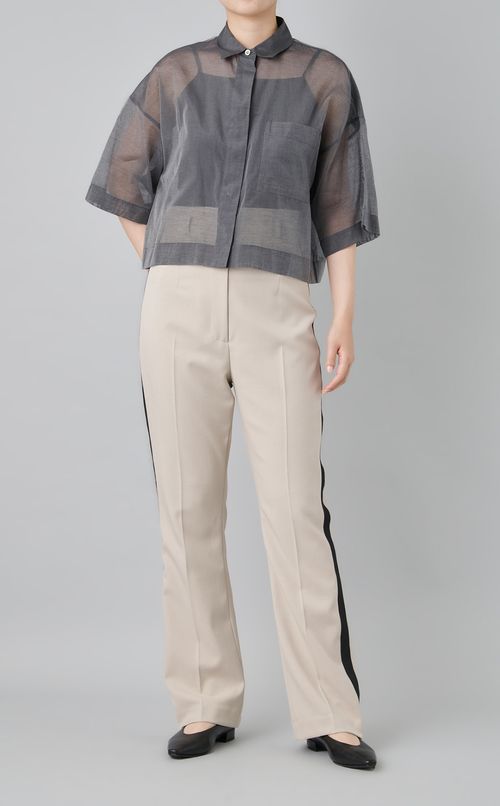 シルクコットンシアーシャツ