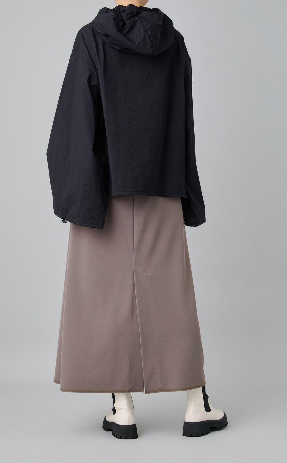 ウォッシャブルギャザーフーディ