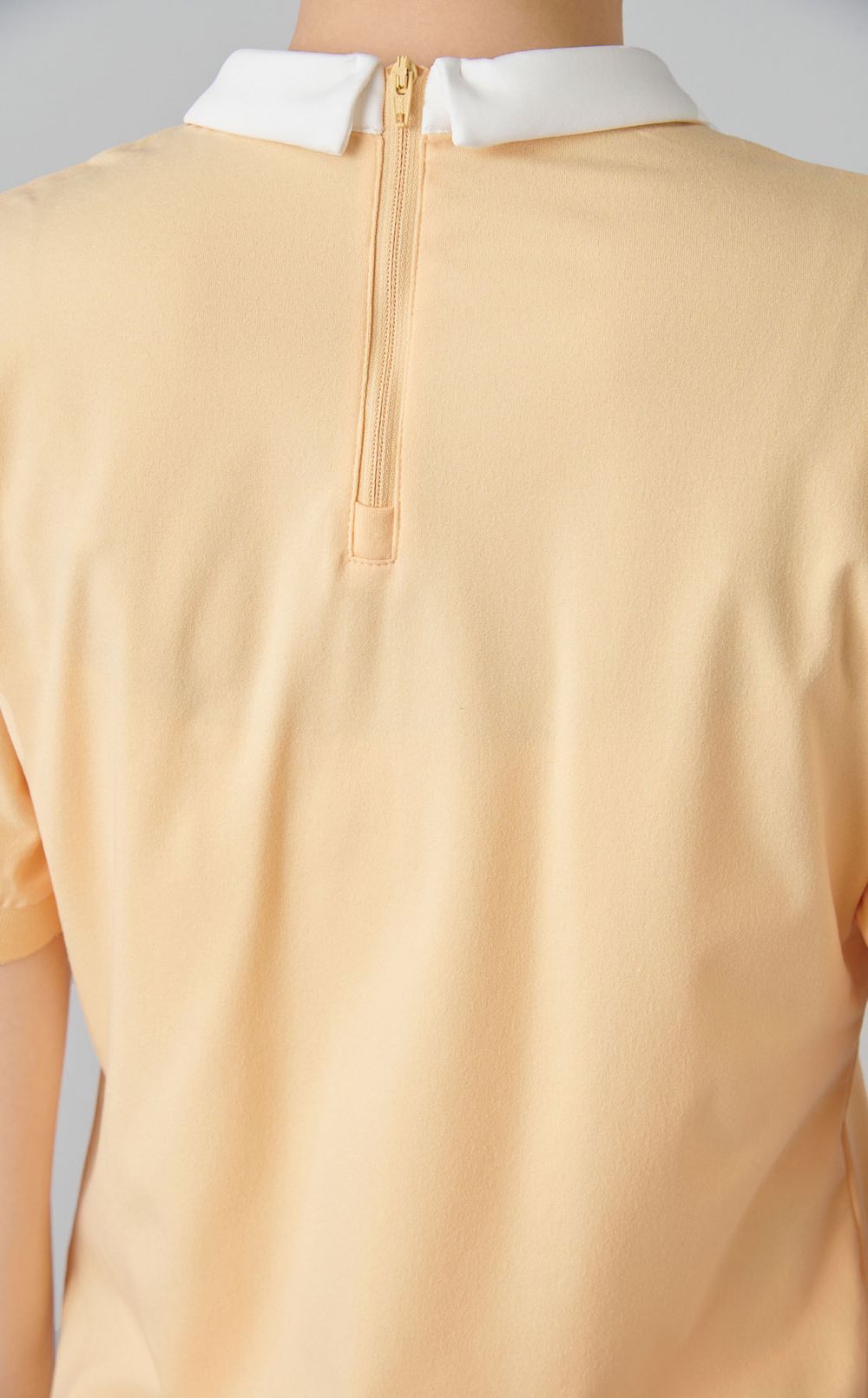 【手洗い可】衿付きラインストーントップス