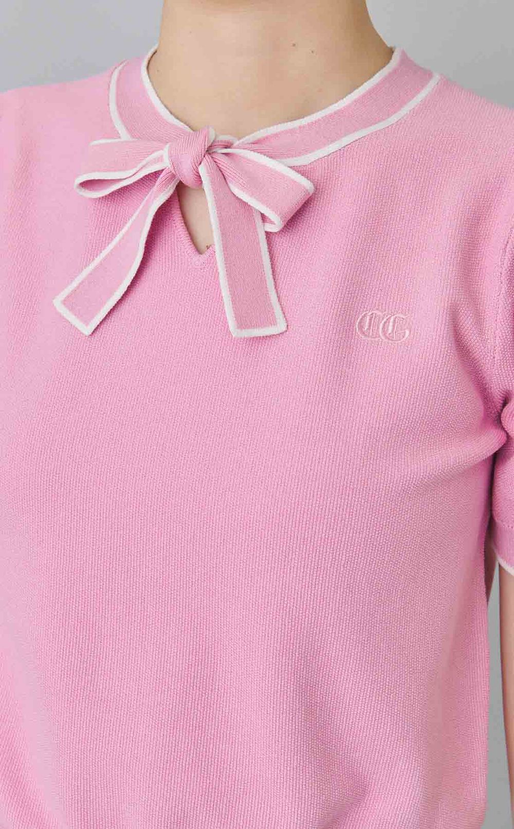 【手洗い可】ボウタイニットプルオーバー