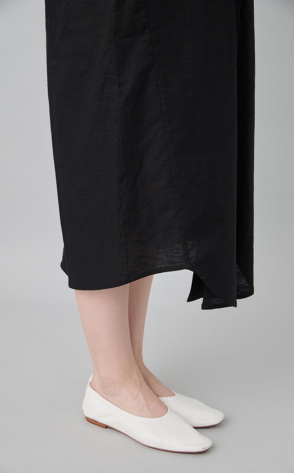 オープンバックリネンシャツワンピース