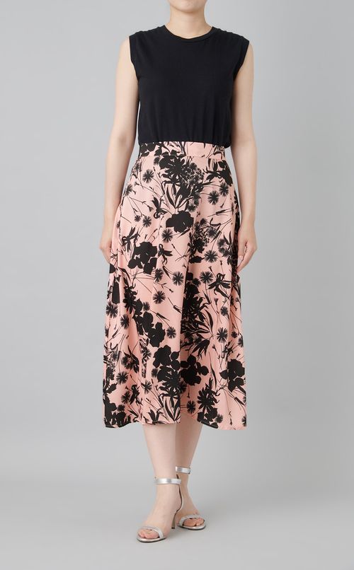 フラワープリントツイルスカート