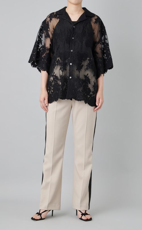シアーフラワーレースシャツ