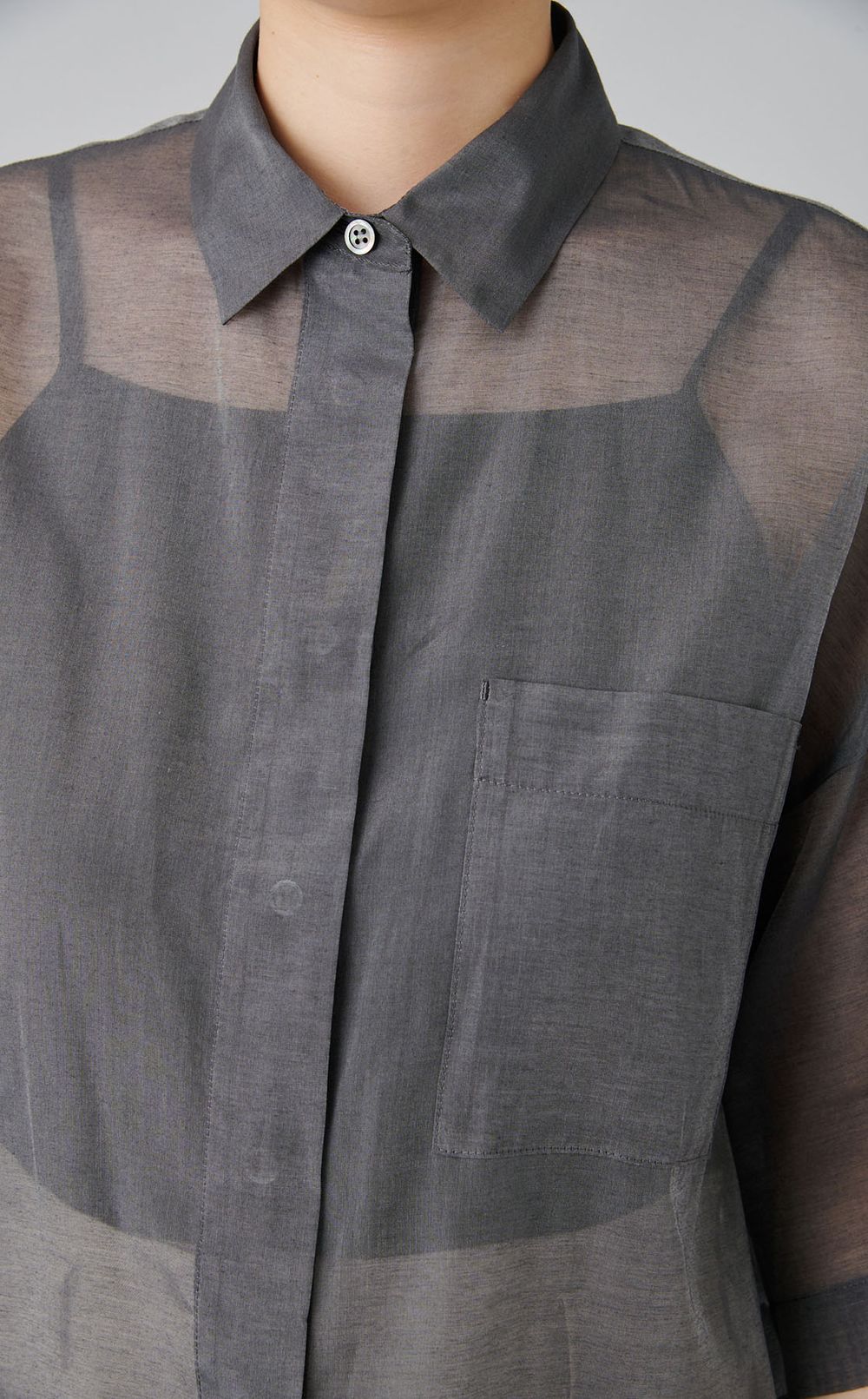 シルクコットンシアーシャツ