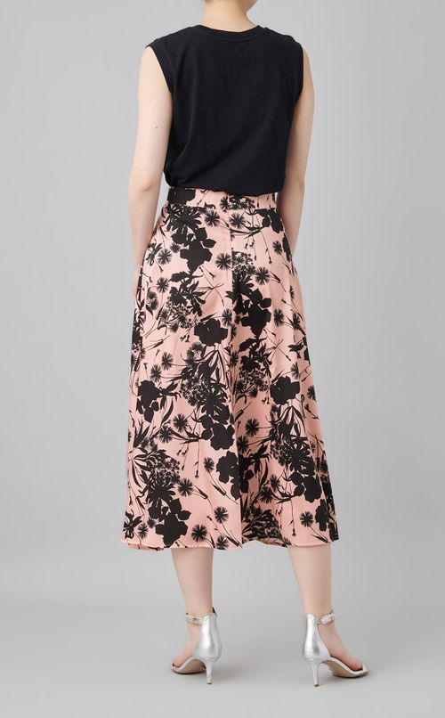 フラワープリントツイルスカート