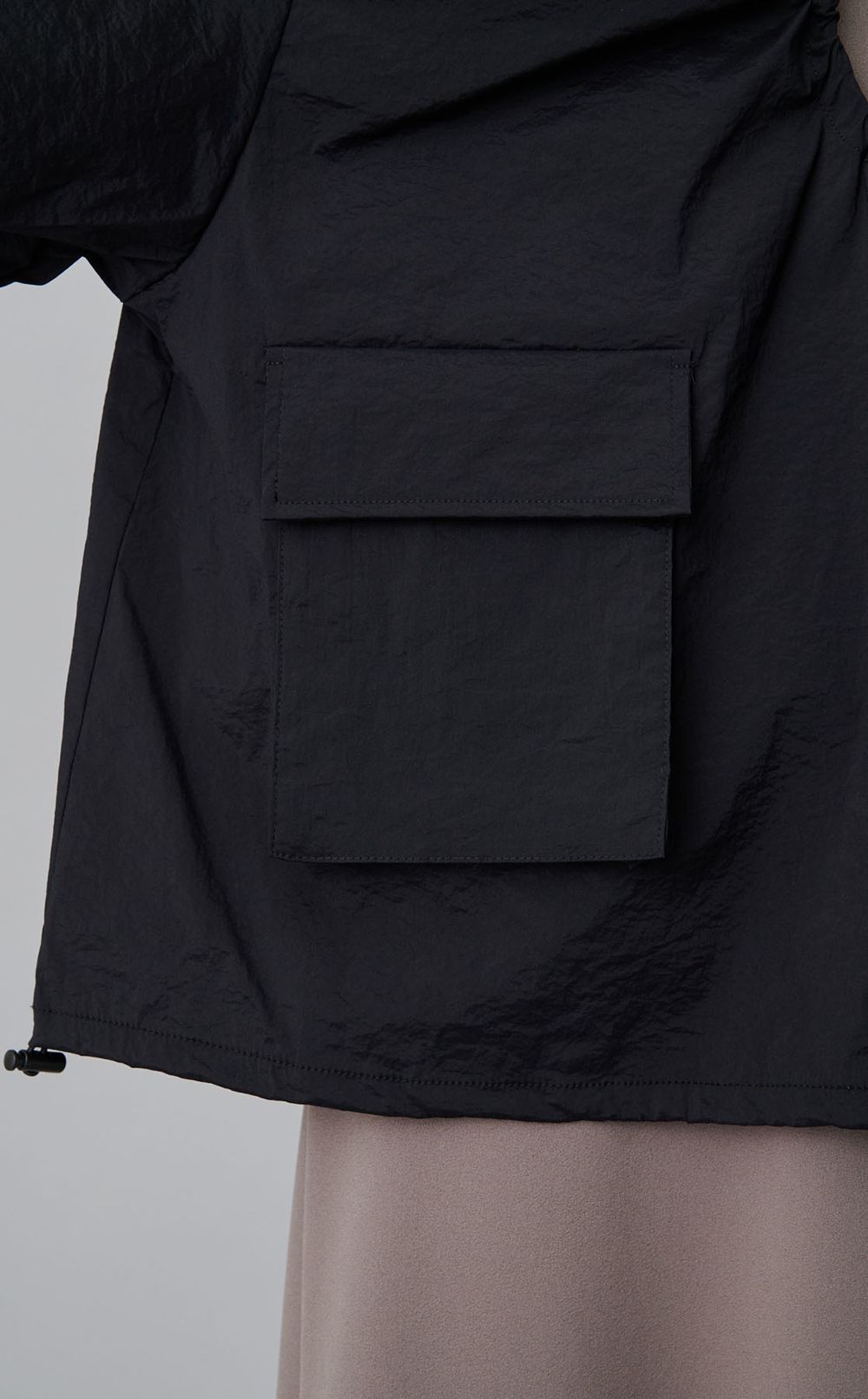 ウォッシャブルギャザーフーディ